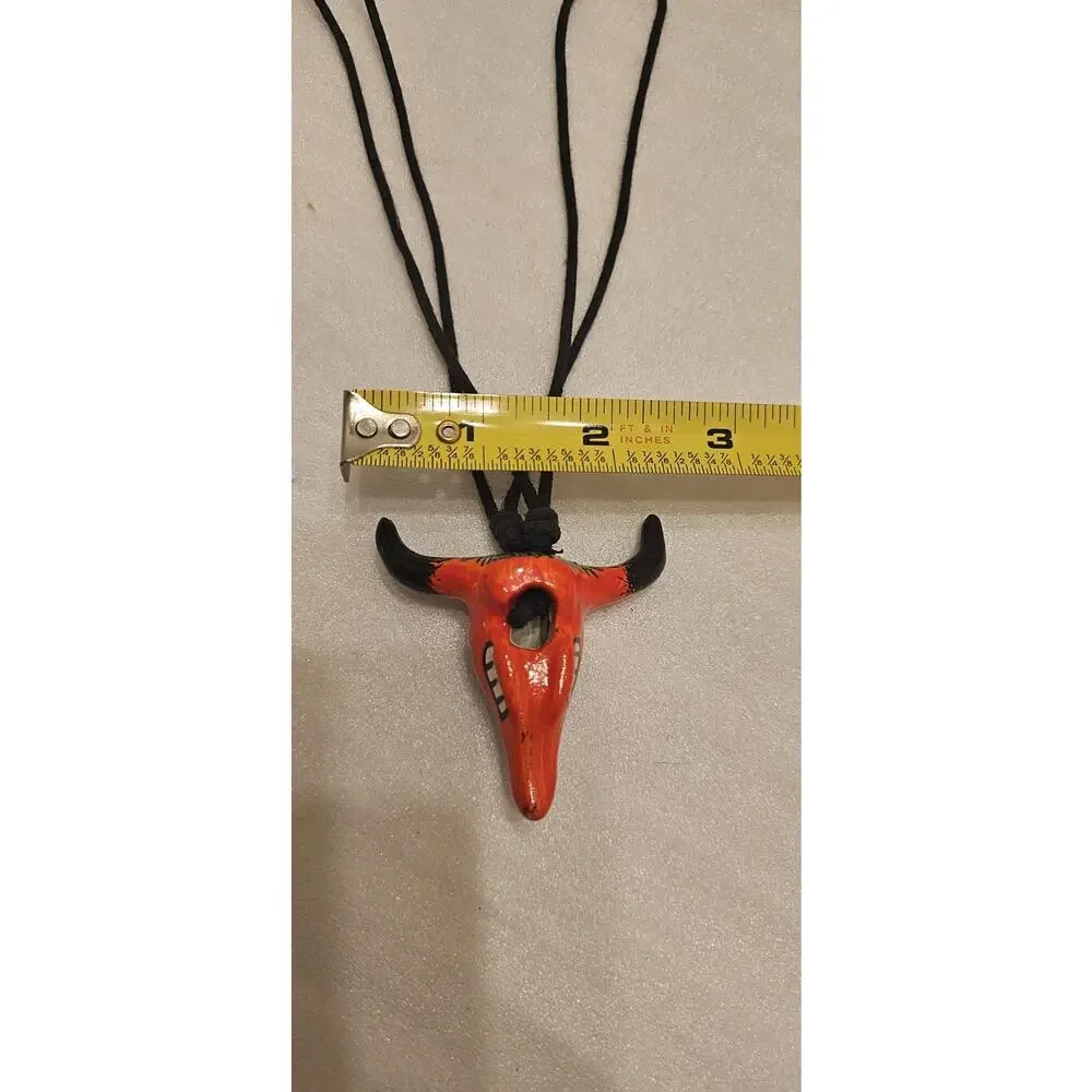 Neon‎ Talavera Cow Bird Skull Steer Head Longhorn horn Pottery MX Hanging Art